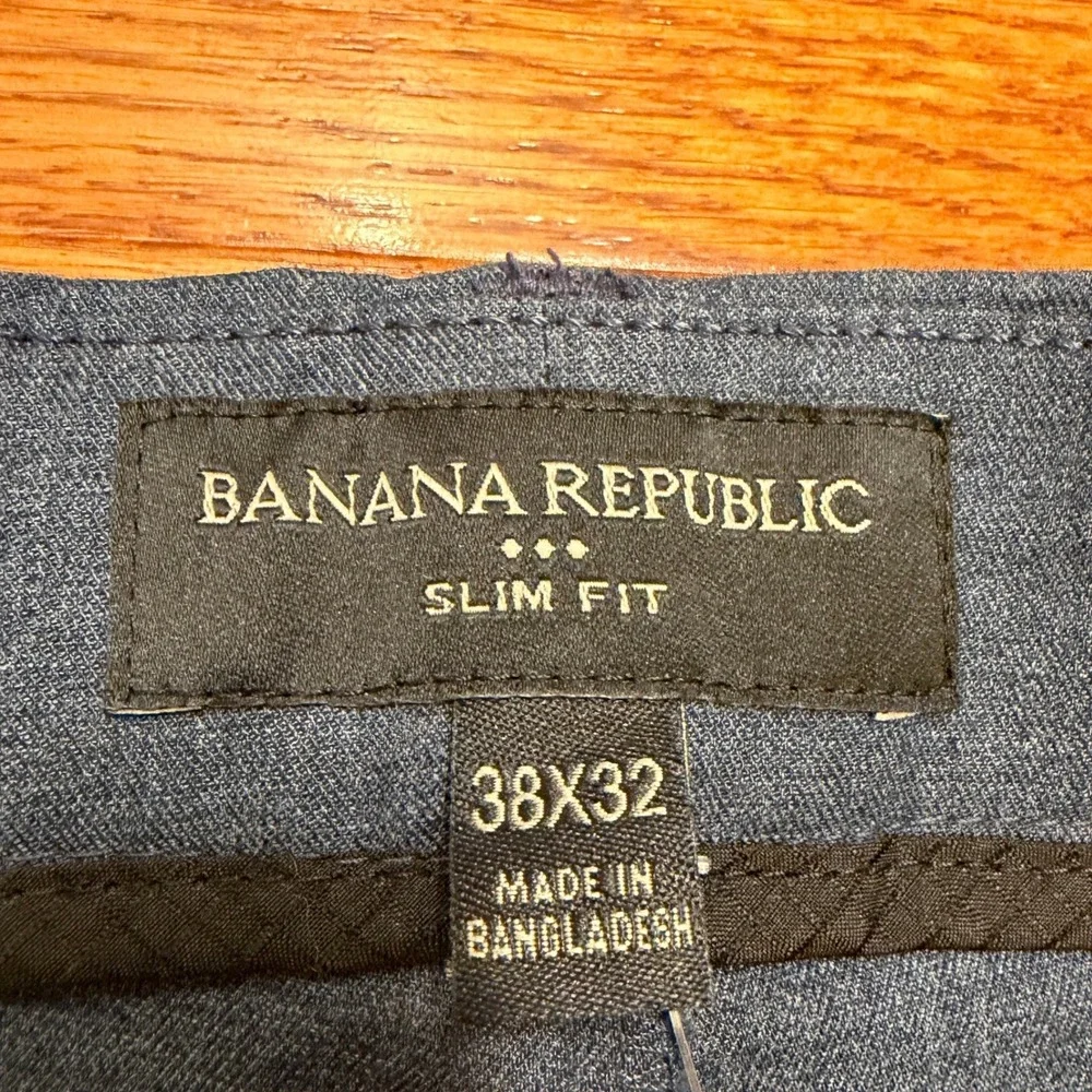 Banana Republic Core Temp Chino Pants Mens 38x32 Slim Fit Blue Business Casual